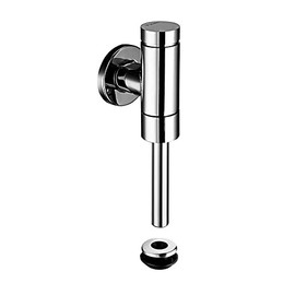 SCHELL 024770699 Urinal Flush Fitting Schellomat Basic SV, DN15, Urinal Flush ½ Inch with Push Button, Max. 0.3 l/s, 0.8 - 5 Bar, 1-6 L, Flush Pipe, 18 x 200 mm, Rosette, Flush Pipe Inner Connector,