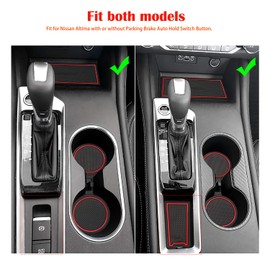 Auovo Anti Dust Mats for Altima Accessories 2019 2020 2021 2022 2023 Interior Custom Fit Door Pocket Liners Cup Holder Center Console Mats(14pcs/Set) (Red)