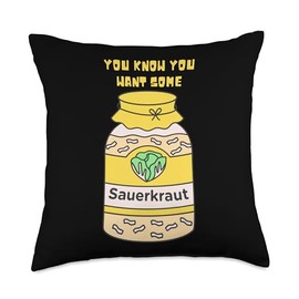 Funny Thanksgiving Sauerkraut Throw Pillow, 18x18, Multicolor