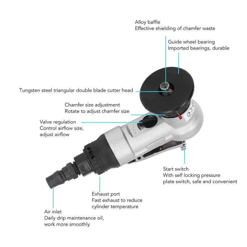 Luocute Mini Chamfering Tool, 30000RPM 45 Degree Handheld Metal Deburring