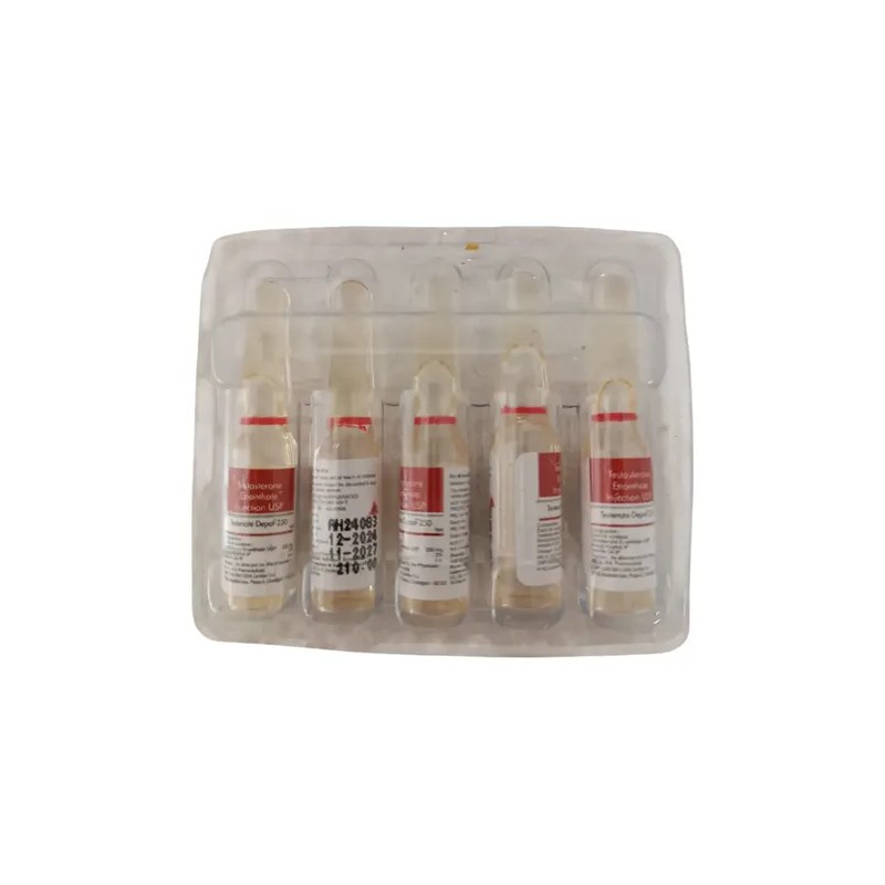 Testosterona Enantato, Bilster 5 Ampulas 250 Mg. Sin Cajas
