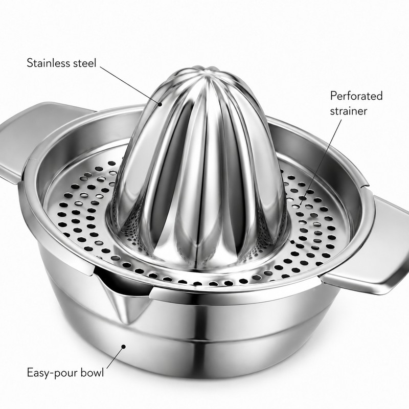 Manual Citrus Juicer for Fresh Juice – Stainless Steel Lemon