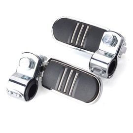 Motorcycle Highway Pegs, Crash Bar Highway Foot Pegs Footrest For Harley Touring Electra Street Glide Road King Sportster Kawasaki 1"(25mm), 1 1/4" (32mm), 1 1/3" (34mm) Engine Guard (Chrome 2)