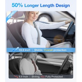 Wigoo 2024 Upgraded Extended Version Suede Car Seat Belt Cover, [Reduces Neck Friction & Enhances Comfort], Soft Shoulder Suede Pad Protector, Auto Interior Accessories,(2 Packs, 18.9Inch), Grey