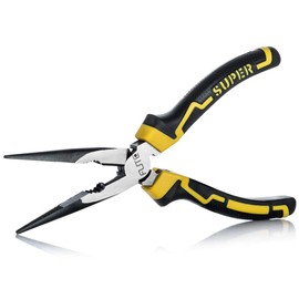 8” Long Needle Nose Pliers with Side Cutter|Forged from Chrome Vanadium Steel|Specially Designed for Bending Wire/Jewelry Making/Small Object Gripping/Working in Tight Areas