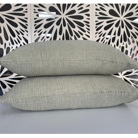 100% Cotton Muslin Throw Blanket, 4 Layers Bedspread, Soft Turkish Cotton Muslin Bed Cover, Reversible Coverlet, Green (Two King Pillowcases 20x35)