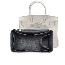 Lckaey Purse Organizer for Hermes birkin bag 25 Felt organizer insert Y013grey-S
