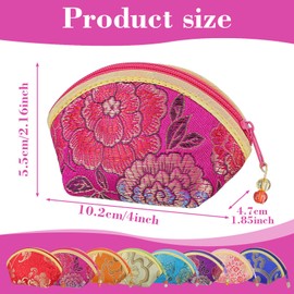 24 Pcs Silk Coin Purse Zipper Purse Embroidery Sugar Jewelry Bag Lipstick Container Coin Wallet Gift Bag