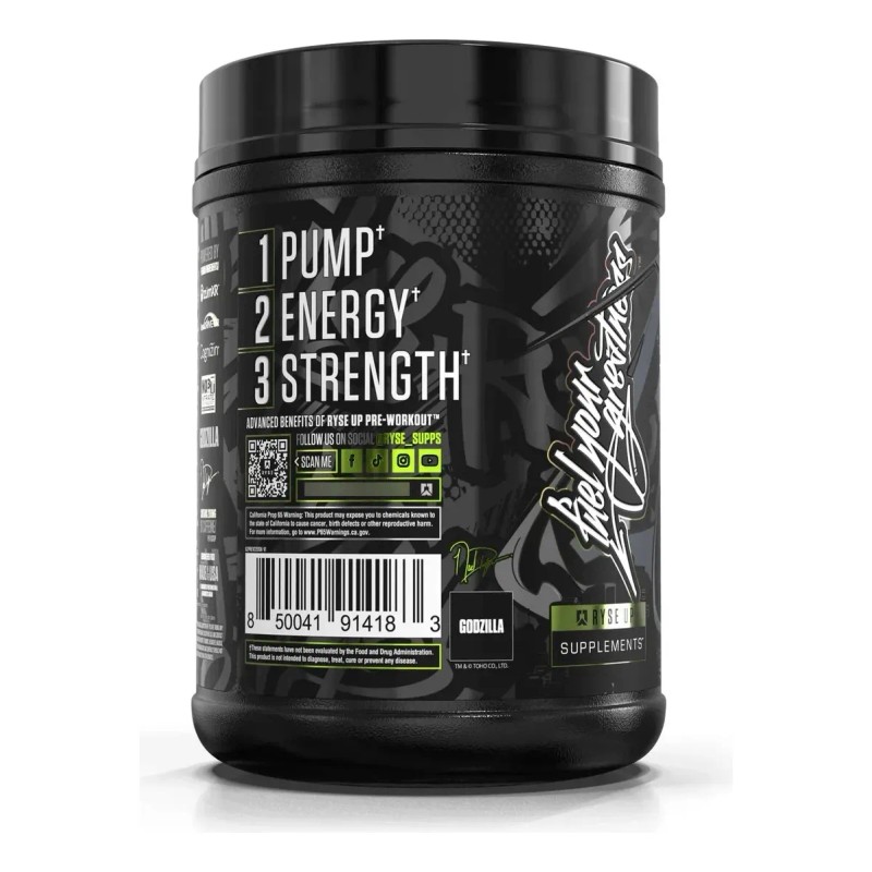 Pre Entrenamiento Ryse Godzilla Sabor Green Apple X 726g