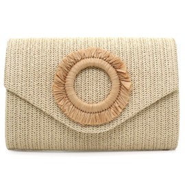 Lytosmoo Straw Clutch Purse for Women Summer Clutch Purses Beach Envelope Bag Evening Handbag Shoulder Crossbody Purse