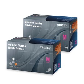 TRONEX Opulent Series Disposable Nitrile Gloves, Heavy Duty, 8 Mil, Latex & Powder-Free, Diamond Texture, Food Safe, Orange (200, Large)