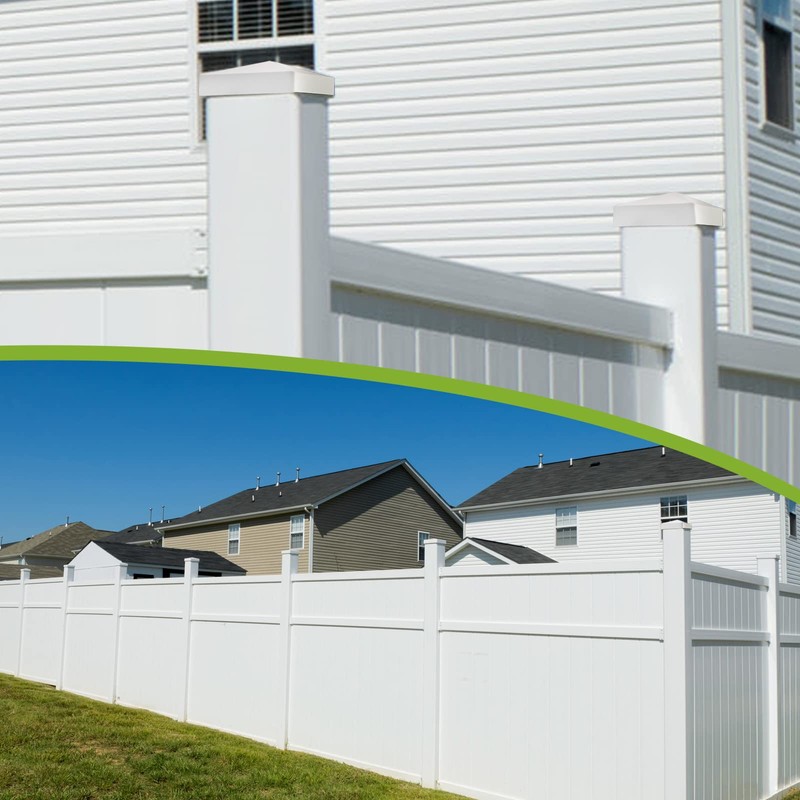 Taiyin Pyramid White PVC Vinyl Post Top Caps, Fence Post