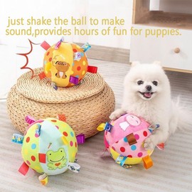 Nicoone Dog Toys Soccer Ball with Straps, Jolly Ball for Dogs, Interactive Dog Toys,Built-in Chimes, Squeaky Balls for Dogs,Indoor&Outdoor Dog Toys, Christmas Dog Toys