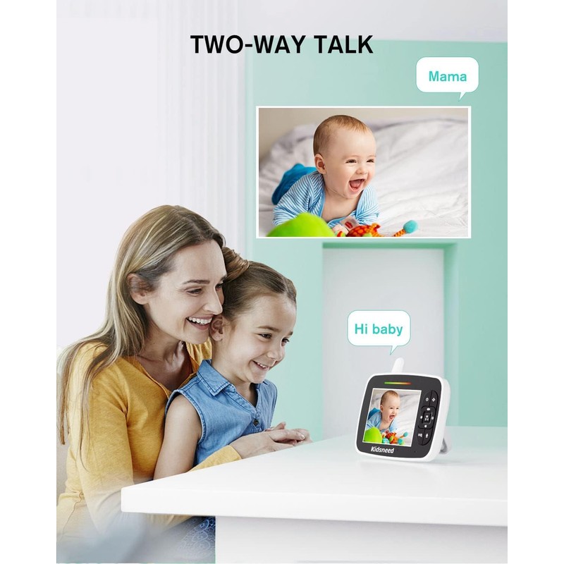 Kidsneed Baby Monitor - 3.5" Screen Video Baby Monitor with