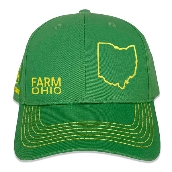 John Deere Farm State Pride Full Twill Hat-Green and Yellow-Ohio