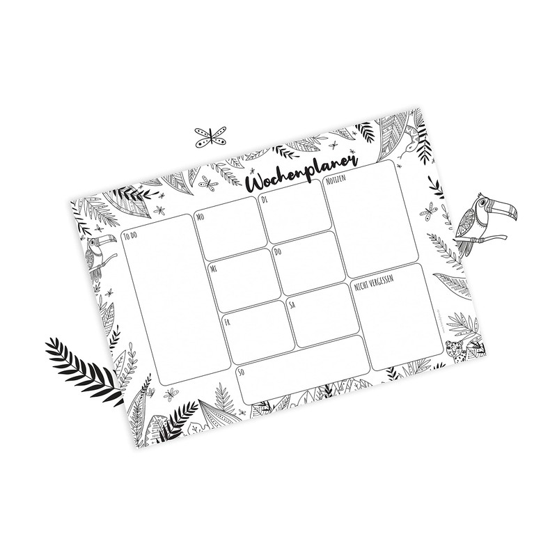 Friendly Fox Weekly Planner Pad Jungle, 1 x DIN A4