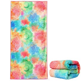 stampringt Extra Large Cute Boho Tie Dye Beach Towels for Adult Girls, Big Oversized Thick Microfiber Terry Cloth Sandproof Quick Dry 30 x 60
