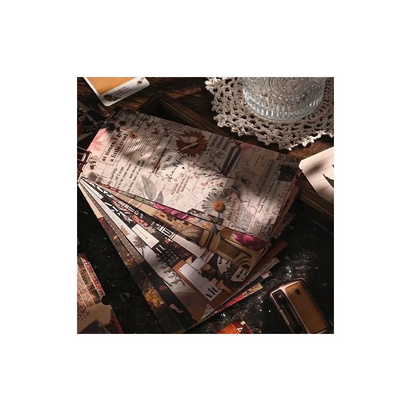 Journal Scrapbook Papel Stickers Y Agenda Vintage Calcomanía