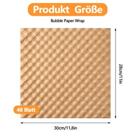 Bubble Paper Wrap, Pack of 100 Wrapping Paper, 28 x 30 cm, Honeycomb Packaging Material, Bubble Paper Packaging, for Packages, Paper Nub Film, Bubble Wrap Packing Roll