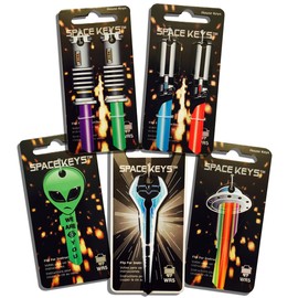 Set of 7 Saber Shaped Space Keys™ 4 Saber Keys + 1 Energy Weapon, 1 UFO and 1 Alien Key - Full Set (WR5/WR3)