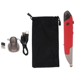 Wireless Voice Input Optical Pocket Pen Mouse 2.4GHZ 33ft Wireless Distance 1600DPI USB Pen Mouse for PC Laptop Tablet Red