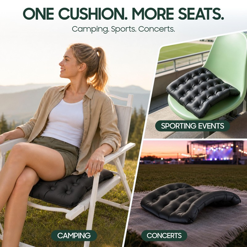 Lumbar Support Pillow, Inflatable Seat Cushion, Lightweight Car Back Cushion,