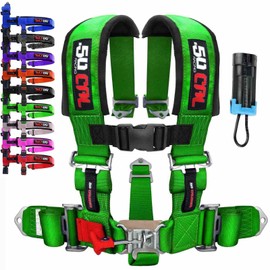 Green 5 Point Harness for Bucket seat with Bypass for Can-am, 9 Colors to Choose from, Racing Harness 5 Point X3 utv [6009A1 CB 5999C]