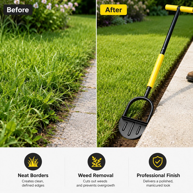 Half Moon Lawn Edger for Yard Borders – Serrated Manual