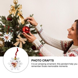 VALICLUD 6 Pieces Photo Frame Christmas Tree Decoration Picture Frame Pendant Snowflakes Photo Christmas Tree Baubles Tree Decoration Christmas Decoration Xmas Party Family Keepsake Gift