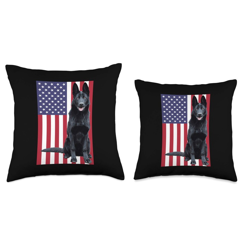 Black German Shepherd Throw Pillow