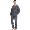 YUSHOW Mens Flannel Pajamas Set Cotton Plaid Pjs Button Down