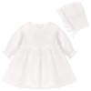 Newborn Baby Girl Christening Dress White Baptism Lace Long Sleeve