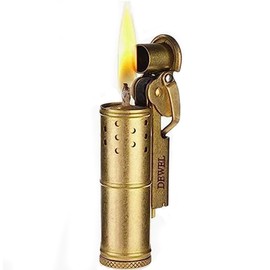 Vintage Copper & Brass Wheel Lighter - Reusable, Windproof, Cool Pressure-Relief Kerosene Lighter - Unique Birthday Gift