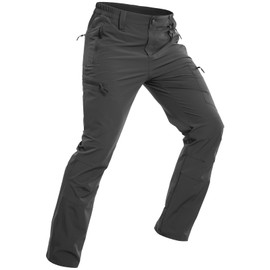 NAVEKULL Men's Lightweight Hiking Pants Quick Dry Fishing Pants Stretch Tactical Work Cargo Pants with Zipper Pockets Relaxed Fit Zip Off Camping Climbing Golf Pants Summer Outdoor Trousers Dark Grey