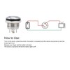 5Pcs Button Switch Stainless Steel Flat Top Button with LED
