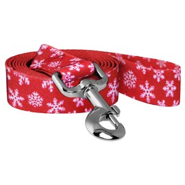 Native Pup Correa de perro de Navidad (copos de nieve rojos de Navidad)