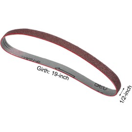 TA-VIGOR 10Pcs 13mm x 457mm Sanding Belt 60 Grit, 1/2 Inch X 18 Inch Aluminum Oxide Sandpaper Belts for Portable Strip Sander Wood Finishing Metal Drywall Polishing Sharpening Abrasive Paper