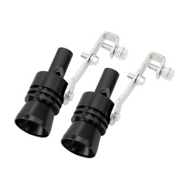 Partuto 2 Pcs XL Universal Turbo Whistle Muffler - Aluminum Alloy Black