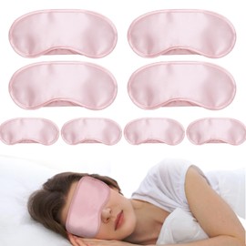 Eye mask for Sleeping - 8PCS Pink Sleep Mask for Girls - Soft Blindfold Eye Cover Pink Plain Sleeping Masks for Travel Team Bride Games Party Supply