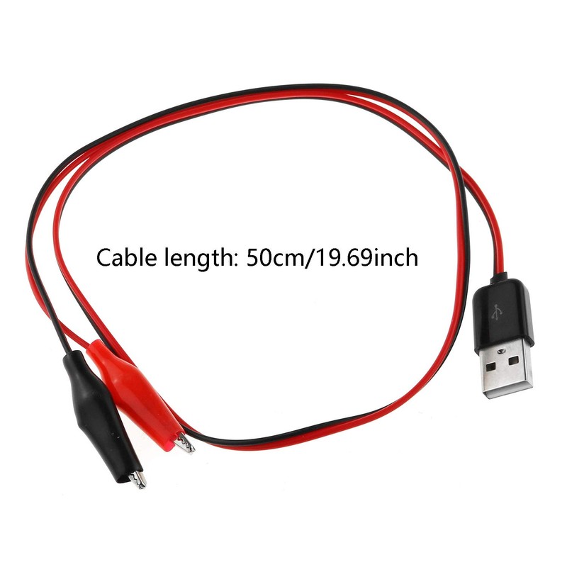 DGZZI Crocodile Clamps Test Wire 50cm/19.69inch Double Alligator Clips to