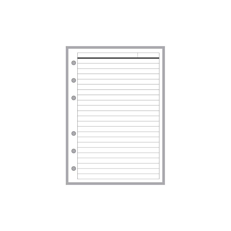 A6 Size Note Paper Planner Insert with Subject Line, for
