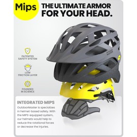 OutdoorMaster MIPS Adult Recreational Cycling Helmet - Pavement Gray,M