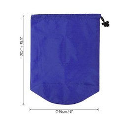 PATIKIL Aufbewahrungssack, 6 x 12,5 Zoll, wasserdichter Outdoor-Aufbewahrungssack, tragbarer Zugband-Staubschutzbeutel für Camping, Blau