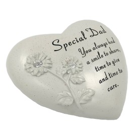 David Fischhoff Memorial Heart with Gems, Stone, Cream, 16 x 7 x 14.5 cm (1, Dad)