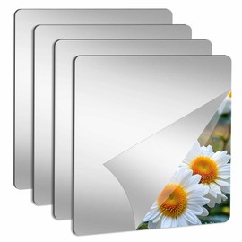 Abyssaly 4 Pack Acrylic Mirror Stickers, 3D Hexagon Flexible Plastic Mirror Tiles for Wall, Frameless Non-Glass Full Length Stick on Espejos Wall Tile Sheets for Bedroom Home Gym Door, 7.87" x 7.87"