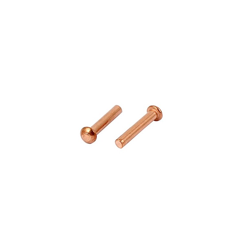 Sourcingmap Copper Solid Rivet 9mm Length 2Mm x 8Mm Round