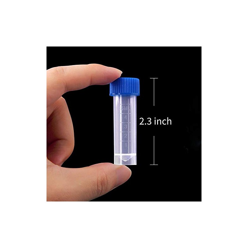 25 Pcs 5ml Plastic Test Tubes Small Graduated Vial Container