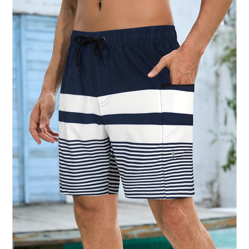 SHEKINI Mens Quick Dry Swimming Trunks with Compression Liner 2