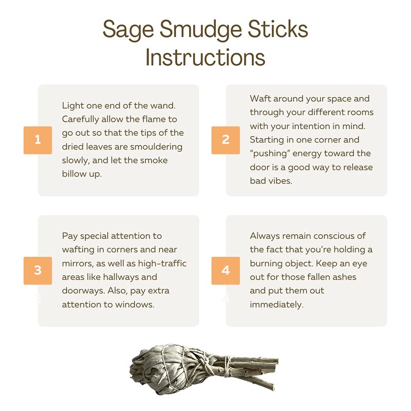 VIE Naturals Sage Smudge Sticks, Pack of 6 Torch White