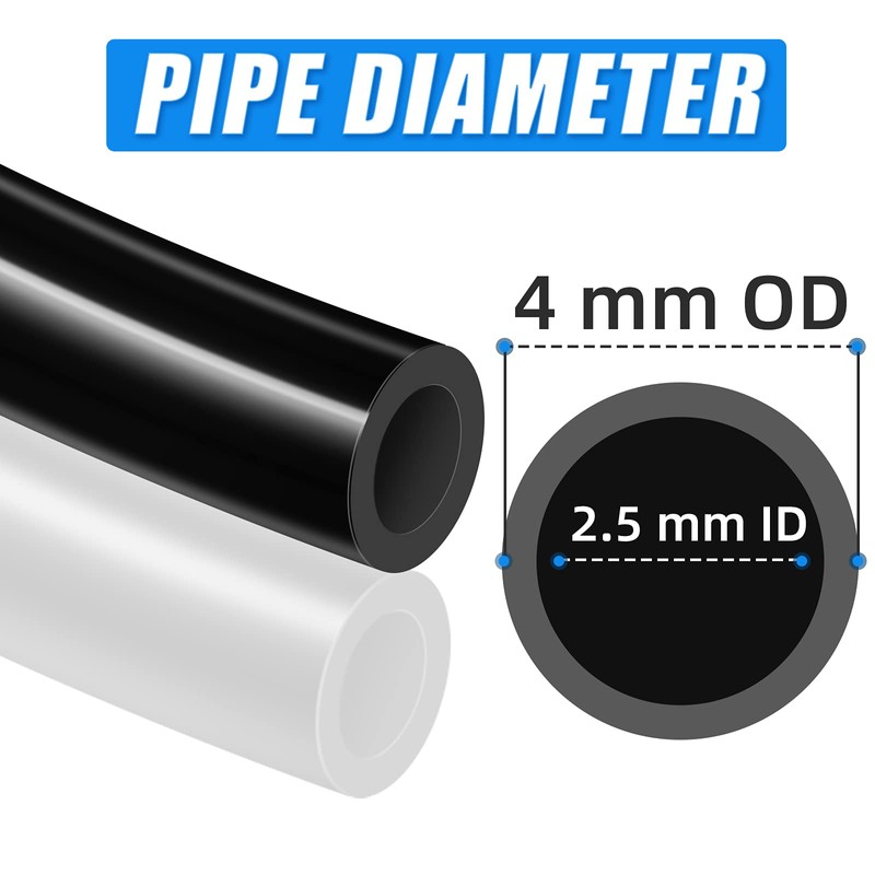 ERGAOBOY Black 10M Polyurethane PU Air Hose Pipe Tube Kit,4mm